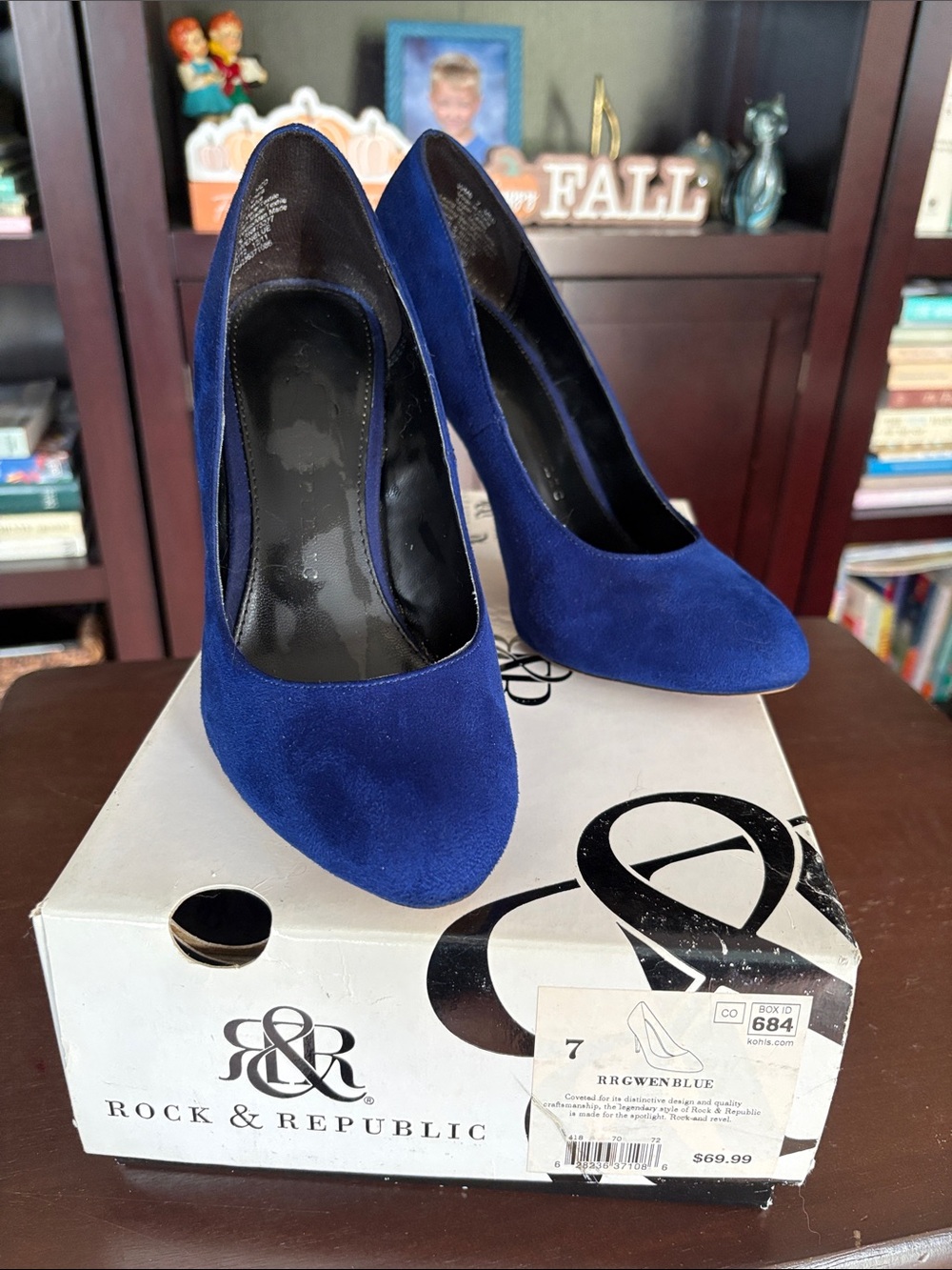 Rock & Republic Blue Suede Pointed-Toe Pumps